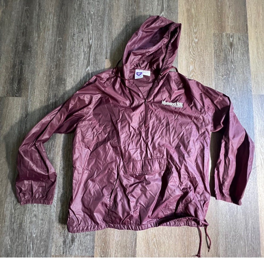 MV Sport Windbreaker Mississippi State University XL Maroon Quarter Zip Pullover